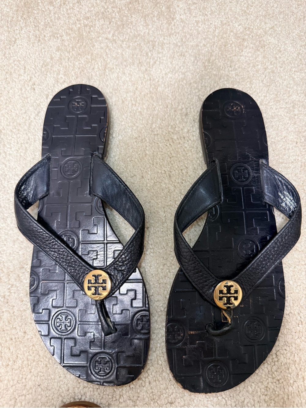 Tory Burch Thong Sandals 4 Pack - Black, Tan, Cork and Snake - Picture 2 of 9